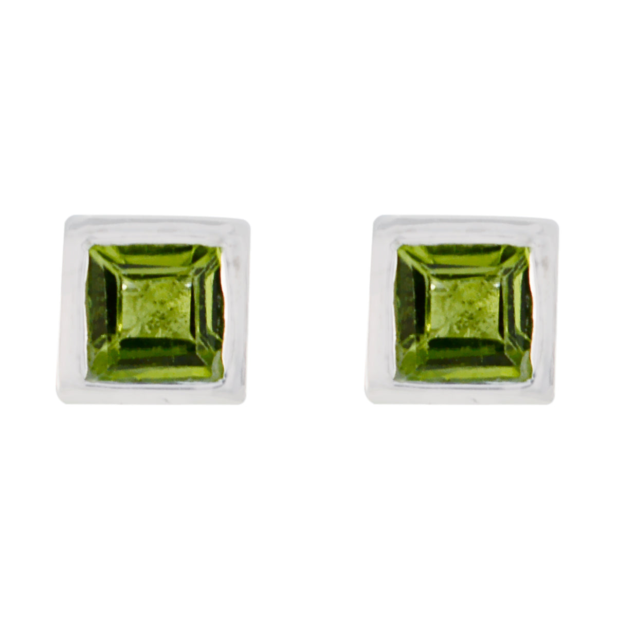 Giulia Green Gemstone Stud Earrings for Everyday Glam Peridot Green Stud