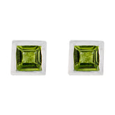 Giulia Green Gemstone Stud Earrings for Everyday Glam Peridot Green Stud