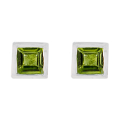 Giulia Green Gemstone Stud Earrings for Everyday Glam Peridot Green Stud