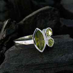 Zoey Green Gemstone Trilogy Ring for Everyday Elegance