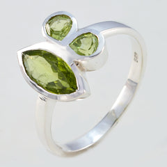 Zoey Green Gemstone Trilogy Ring for Everyday Elegance