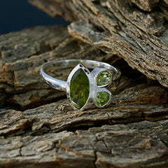 Zoey Green Gemstone Trilogy Ring for Everyday Elegance