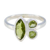 Zoey Green Gemstone Trilogy Ring for Everyday Elegance Peridot Green