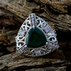 Constanza Green Halo Filigree Ring with Gemstone