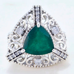 Constanza Green Halo Filigree Ring with Gemstone