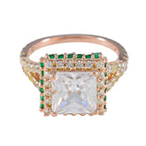 Zazlle Green Halo Promise Ring with Diamond Accents Emerald CZ Green