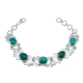 Klara Green Links Bracelet Gift with Gemstone Elegance Malachite Green
