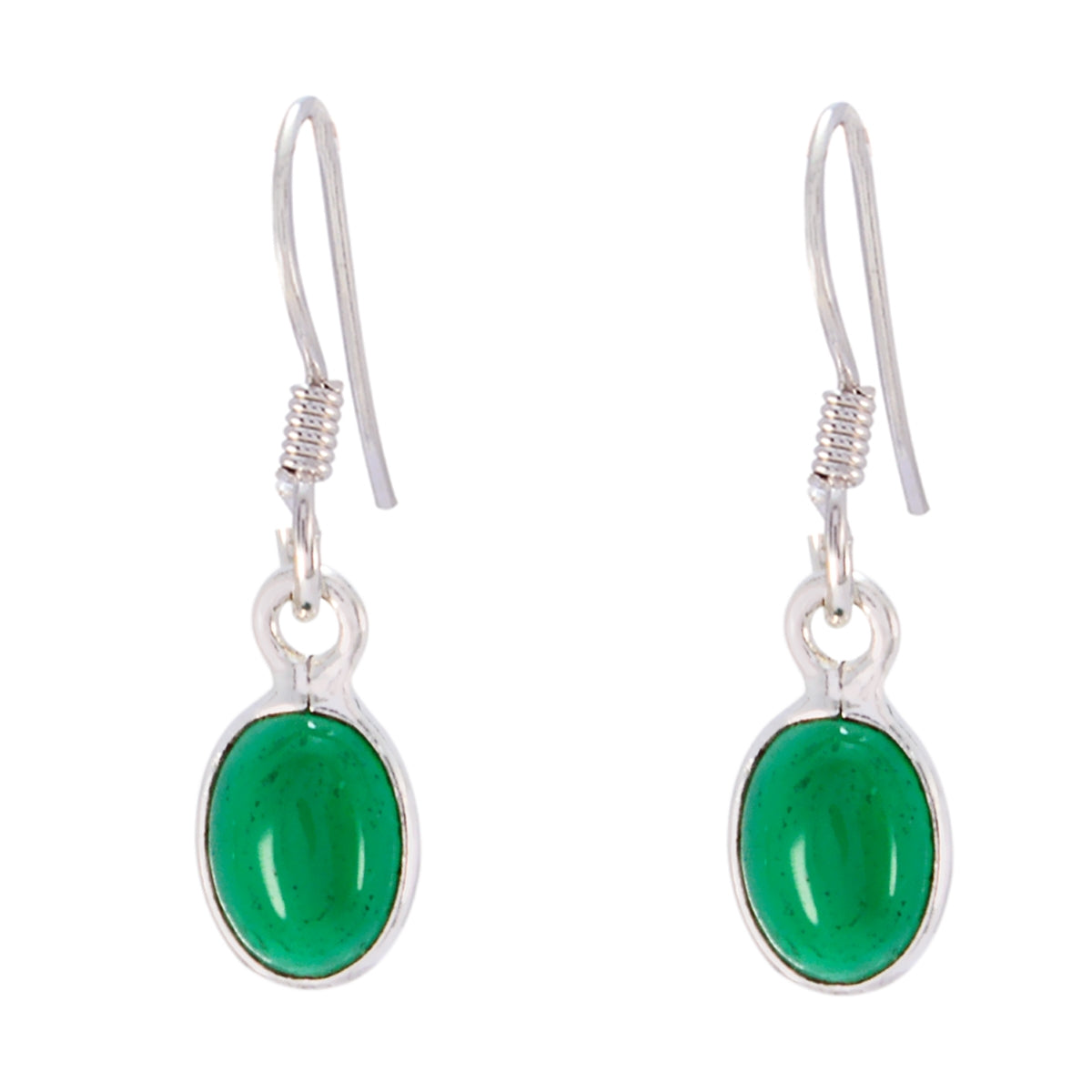 Antonia Green Minimalist Dangle Earrings for Everyday Style Green Onyx Green Dangle