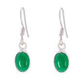 Antonia Green Minimalist Dangle Earrings for Everyday Style Green Onyx Green Dangle