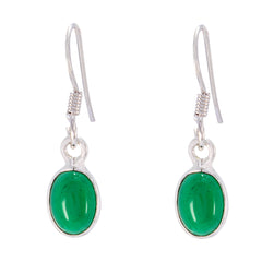 Antonia Green Minimalist Dangle Earrings for Everyday Style Green Onyx Green Dangle