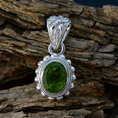 María Green Rope-Wire Pendant with Oval Gemstone