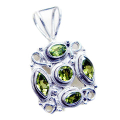 Greta Green Rope Wire Pendant with Gemstone Elegance