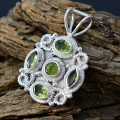 Greta Green Rope Wire Pendant with Gemstone Elegance