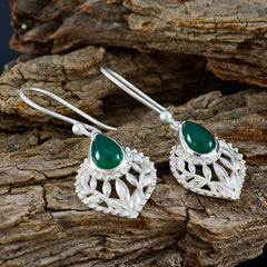Katharina Green Solitaire Dangle Earrings for Glam Style