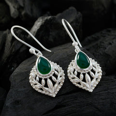 Katharina Green Solitaire Dangle Earrings for Glam Style