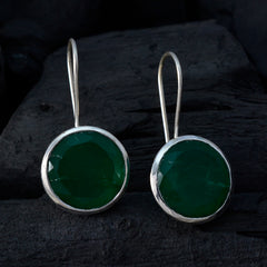 Sofia Green Solitaire Dangle Earrings for Glam Looks