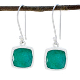 Milagros Green Solitaire Dangle Earrings for Everyday Wear Indian Emerald Green Dangle