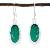 Natalia Green Solitaire Dangle Earrings for Glam Looks Indian Emerald Green Dangle