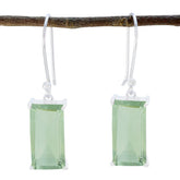 Nari Green Solitaire Dangle Earrings for Everyday Glam Green Amethyst Green Dangle