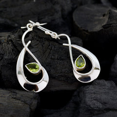 Agnes Green Solitaire Dangle Earrings for Glam Look