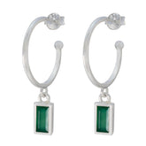 Sofia Green Solitaire Dangle Earrings for Any Occasion Green Onyx Green Dangle