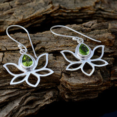 Bella Green Solitaire Dangle Earrings - Gemstone Elegance