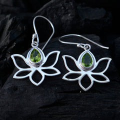 Bella Green Solitaire Dangle Earrings - Gemstone Elegance