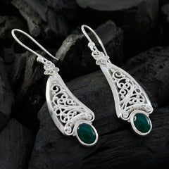 Dayana Green Solitaire Dangle Earrings for Glam Style