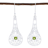 Eleanor Green Solitaire Dangle Earrings for Glam Style Peridot Green Dangle