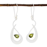 Agnes Green Solitaire Dangle Earrings for Glam Look Peridot Green Dangle