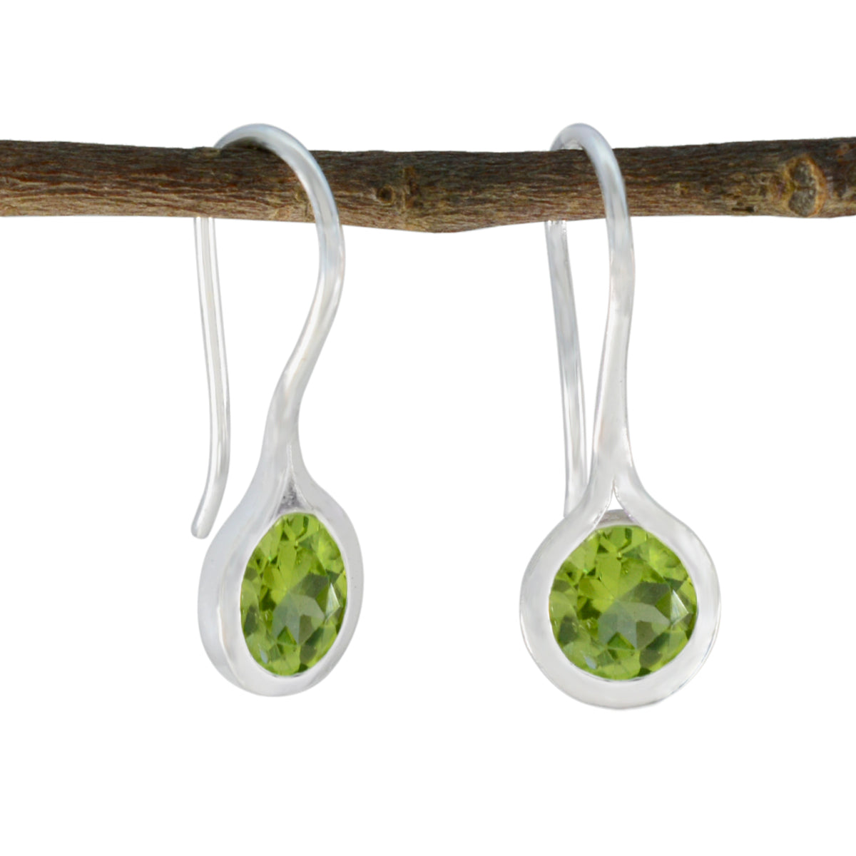 Julia Green Solitaire Dangle Earrings for Everyday Glam Peridot Green Dangle