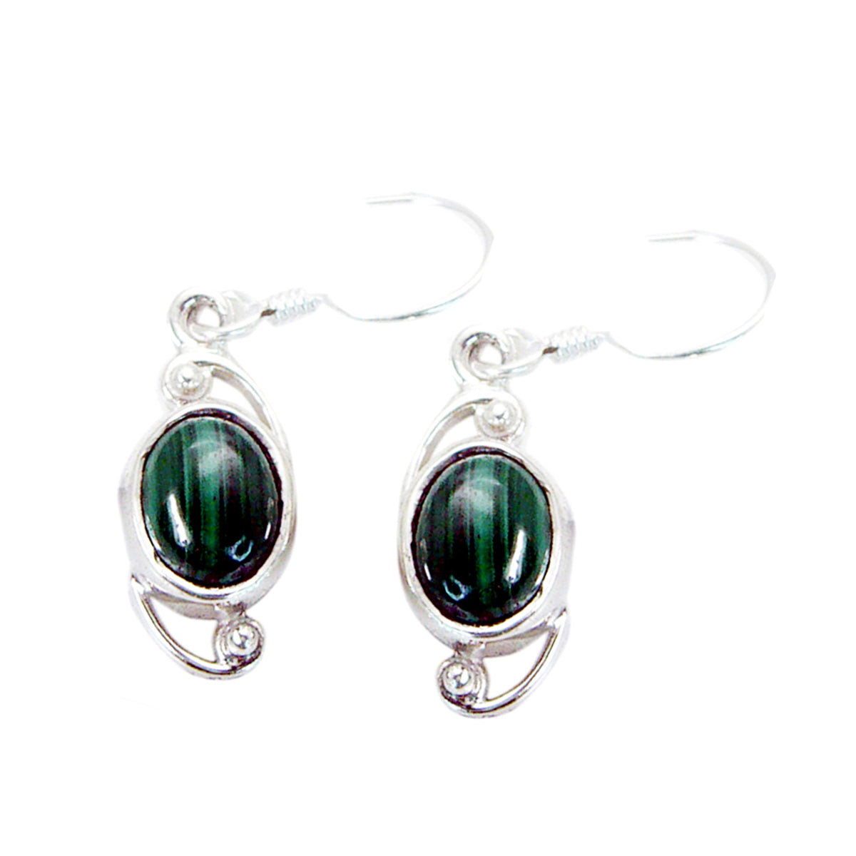 Maya Green Solitaire Dangle Earrings for Glam Style Malachite Green Dangle