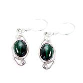 Maya Green Solitaire Dangle Earrings for Glam Style Malachite Green Dangle