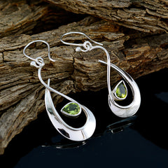 Agnes Green Solitaire Dangle Earrings for Glam Look