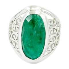 Constanza Green Solitaire Filigree Ring for Glam Style Indian Emerald Green