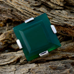 Aisha Green Solitaire Gemstone Ring Elegant Silver Band