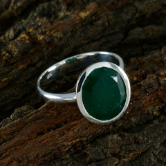 Zazlle Green Solitaire Gemstone Ring - Stunning Design