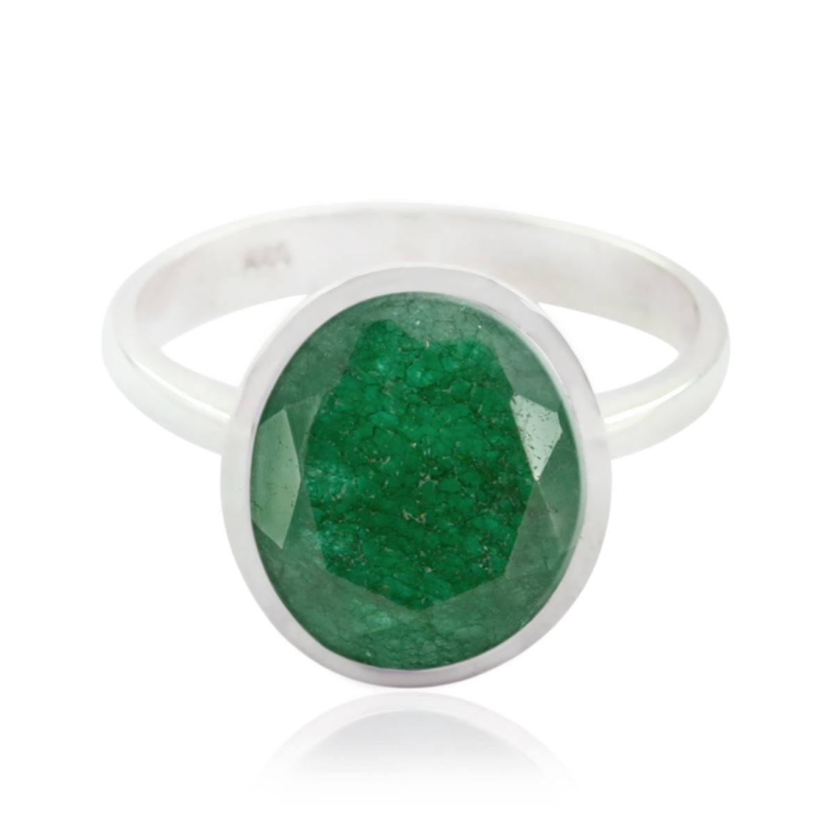 Zazlle Green Solitaire Gemstone Ring - Stunning Design Indian Emerald Green