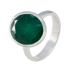 Zazlle Green Solitaire Gemstone Ring - Stunning Design