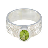 Ivana Green Solitaire Ring Art Deco Design Peridot Green