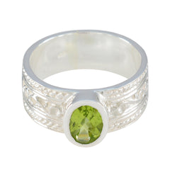 Ivana Green Solitaire Ring Art Deco Design Peridot Green