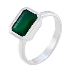 Maria Green Solitaire Ring for Women in Sterling Silver