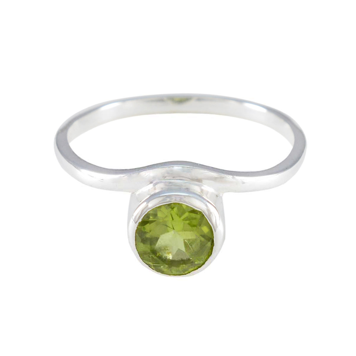 Min-seo Contemporary Green Solitaire Ring Peridot Green