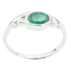 Hana Green Solitaire Ring with Gemstone Accent Indian Emerald Green
