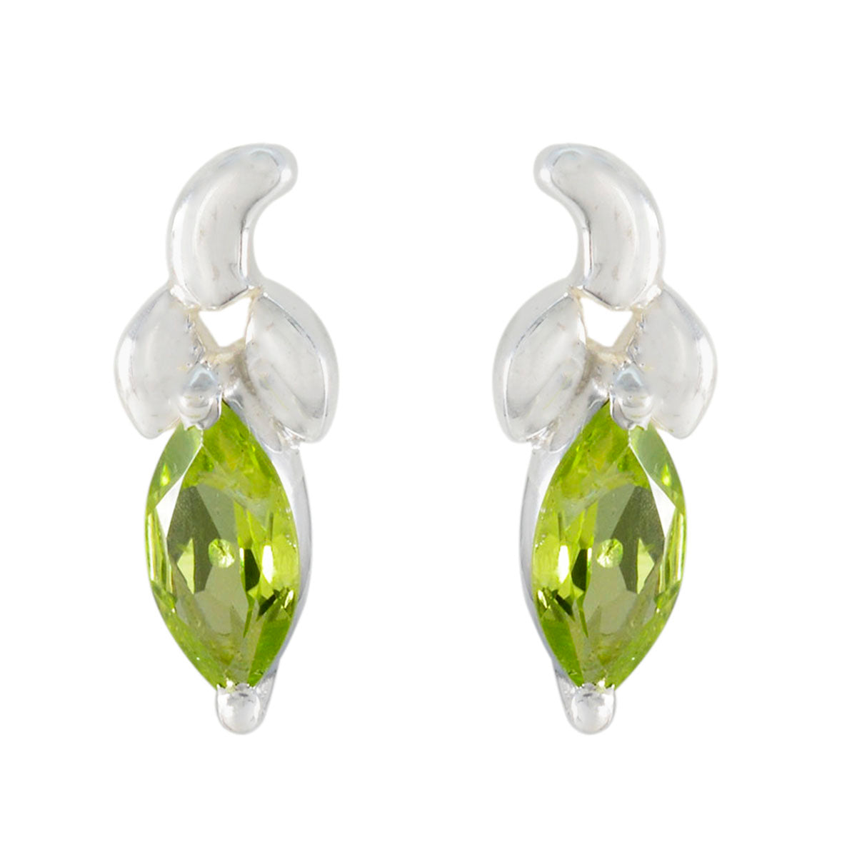 Sara Green Solitaire Stud Earrings for Stylish Looks Peridot Green Stud