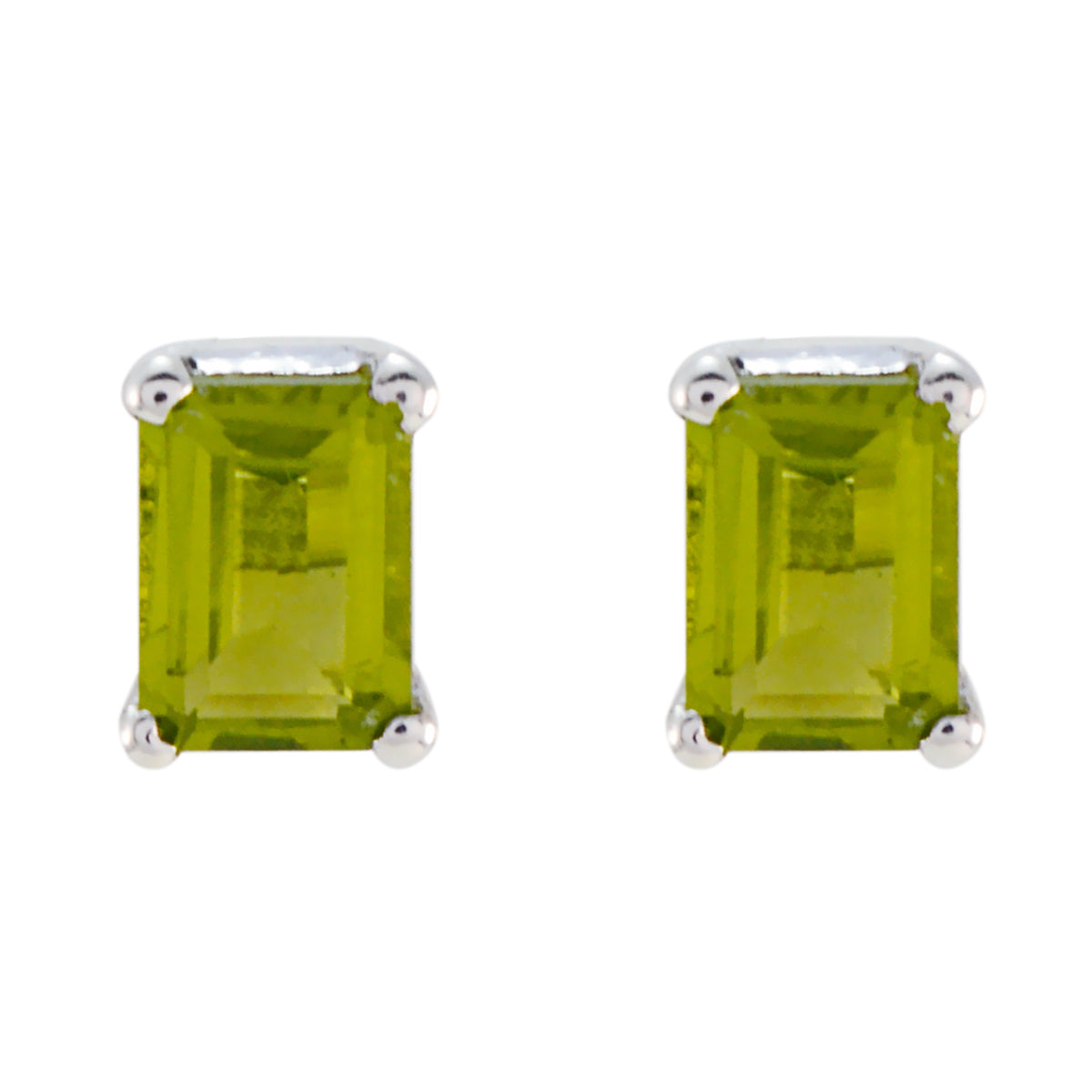 Yuna Green Solitaire Stud Earrings for Everyday Glam Peridot Green Stud