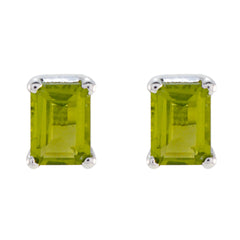 Yuna Green Solitaire Stud Earrings for Everyday Glam Peridot Green Stud