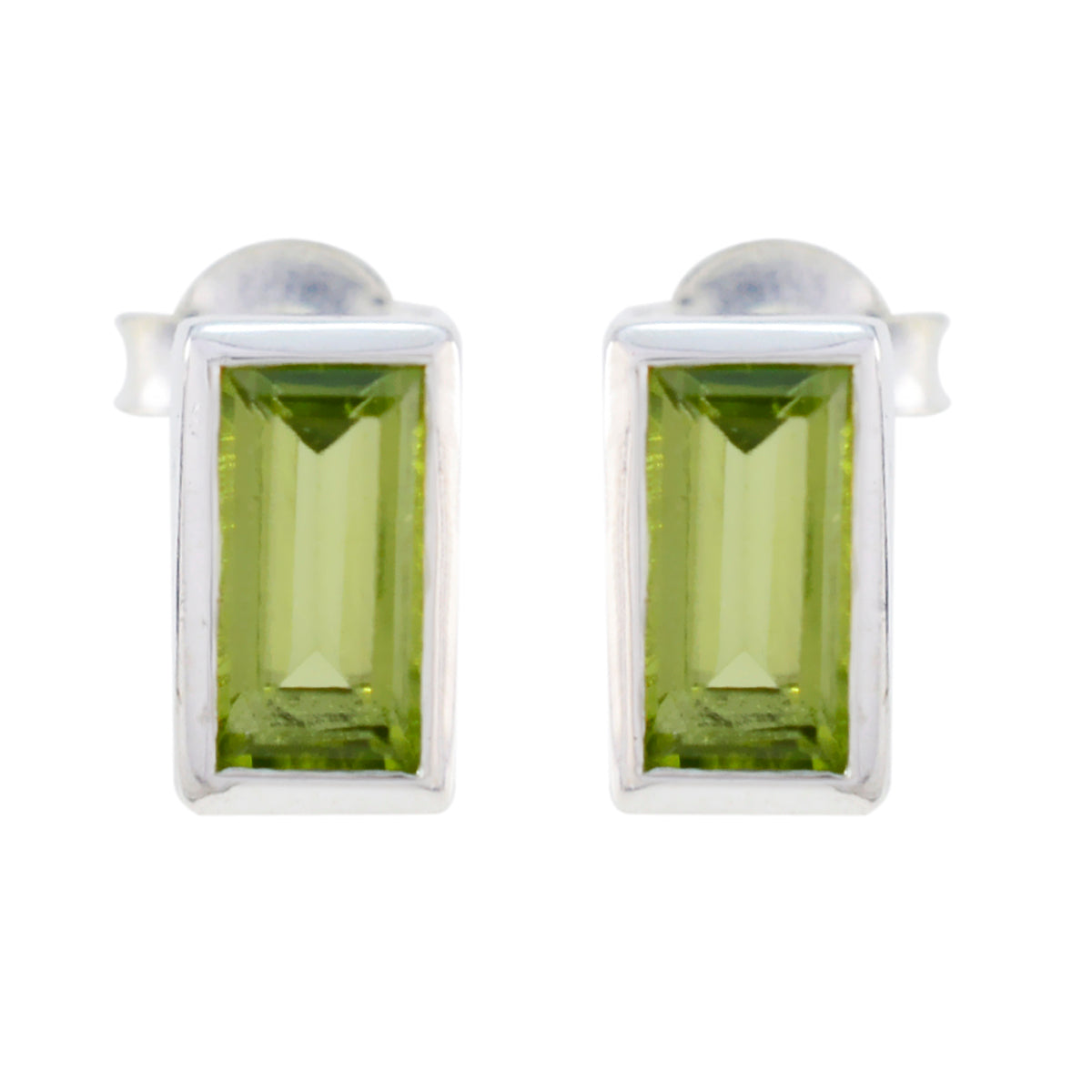 Hannah Green Solitaire Stud Earrings for Everyday Glam Peridot Green Stud