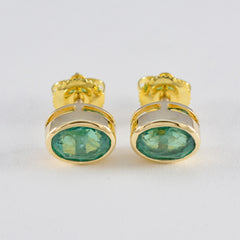 Mei Green Solitaire Stud Earrings for Everyday Glam