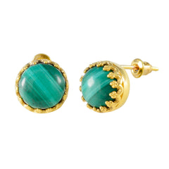 Andrea Green Solitaire Stud Earrings - Elegant Gemstone Style